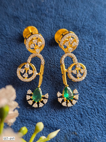 SST 649 | EMERALD CASCADE DESIGNER EARRINGS