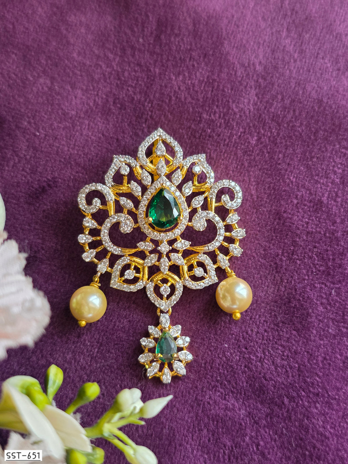 SST 651 | EMERALD PEACOCK INSPIRED STATEMENT PENDANT