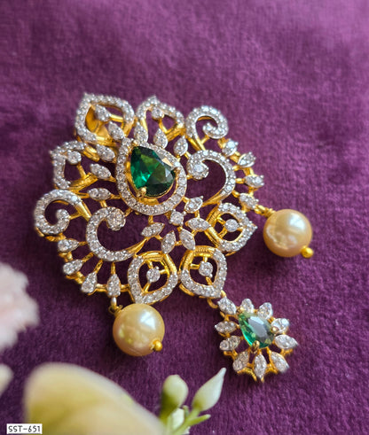 SST 651 | EMERALD PEACOCK INSPIRED STATEMENT PENDANT