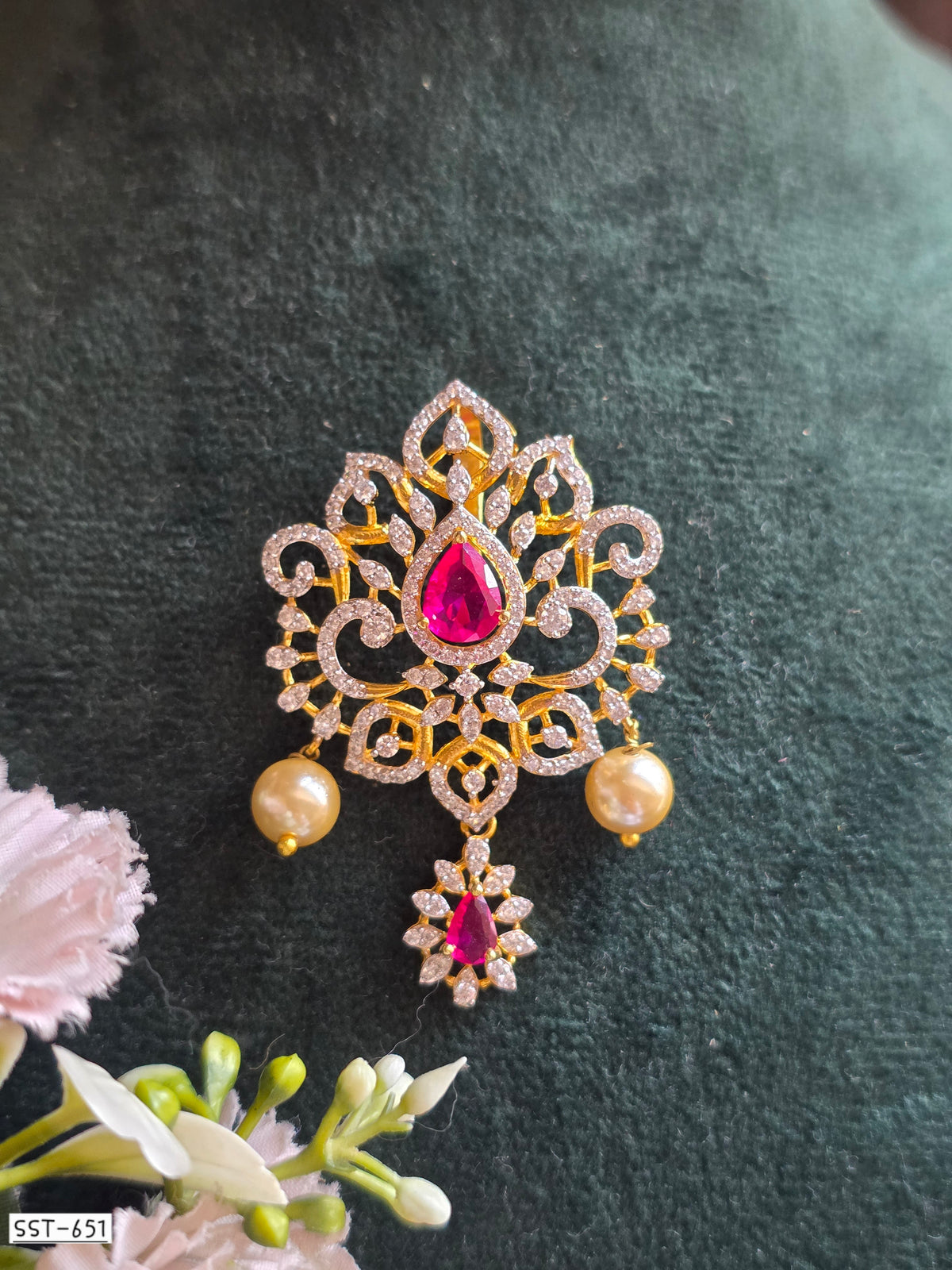 SST 651 | EMERALD PEACOCK INSPIRED STATEMENT PENDANT