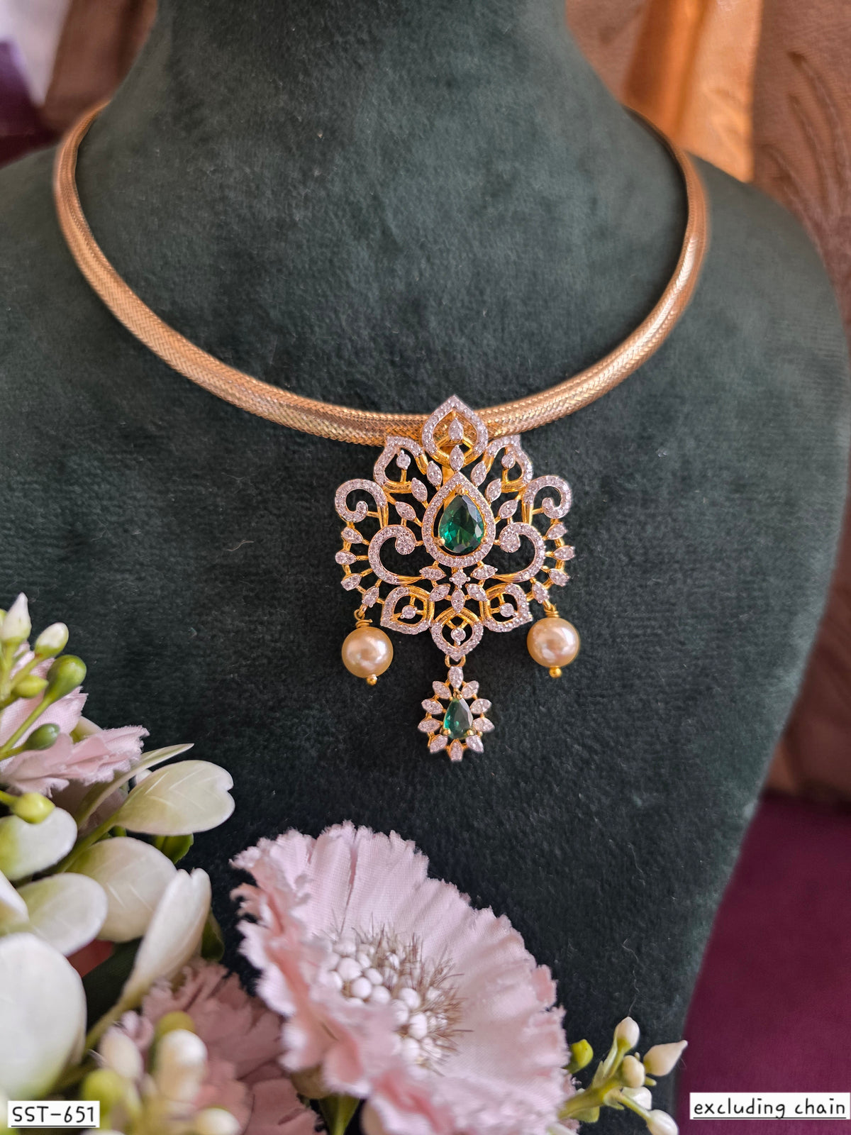 SST 651 | EMERALD PEACOCK INSPIRED STATEMENT PENDANT