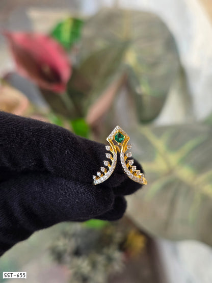 SST 655 | EMERALD LEAF SPARKLE RING