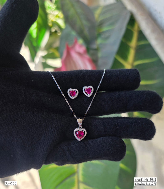 X 033 | PENDENT AND EARRING SET WITH CHAIN