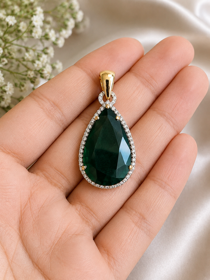 SST 056 | EMERALD GEM TEARDROP PENDANT