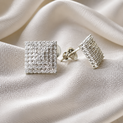 SST 015 | SPARKLE SQUARE STUD EARRINGS