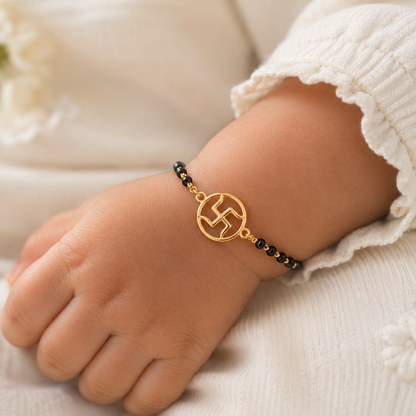 SWASTIKA SILVER BABY NAZARIYA BRACELET