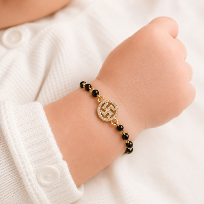 DIAMOND STUDDED SWASTIK KIDS NAZARIYA