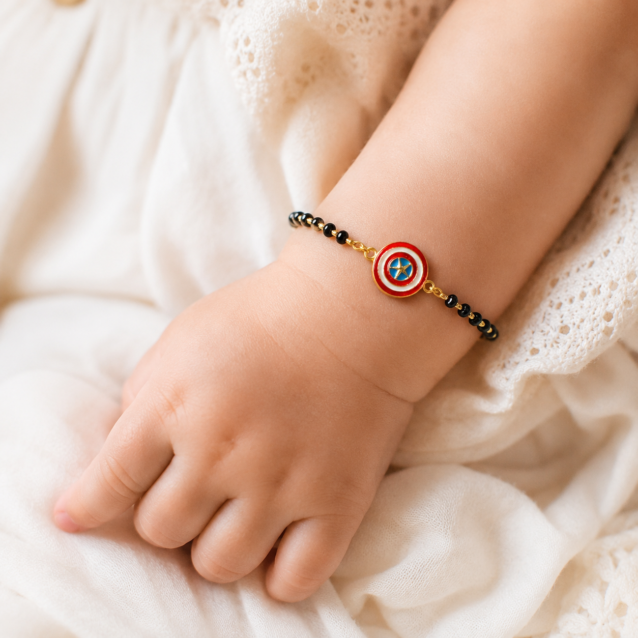 CAPTAIN AMERICA SILVER BABY NAZARIYA BRACELET