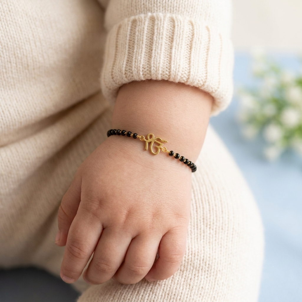 EKOMKAR SILVER BABY NAZARIYA BRACELET