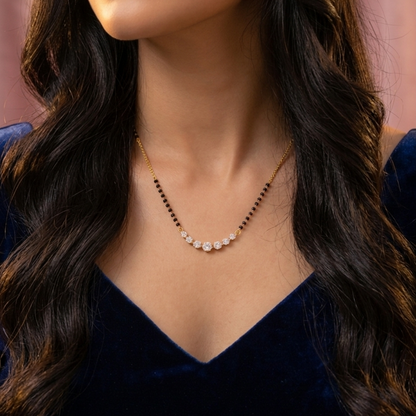 SST 156BC | 7 DIAMOND SOLITAIRE MANGALSUTRA IN BC CHAIN