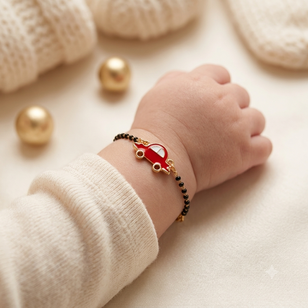 RED ROYAL CAR SILVER BABY NAZARIYA BRACELET