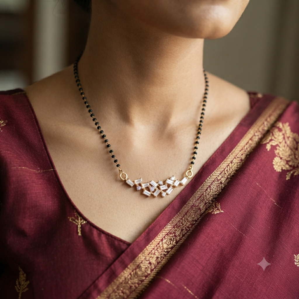 SST 066 | SPARKLING MANGALSUTRA PENDANT NECKLACE