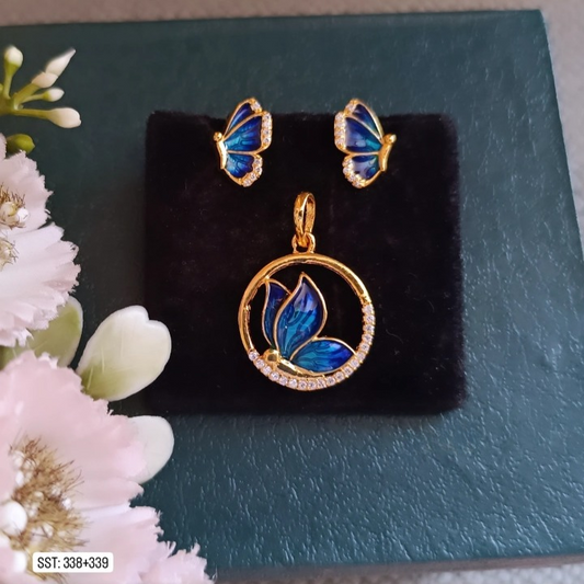 SST 338+339 | LUMINOUS BUTTERFLY PENDANT EARRINGS SET