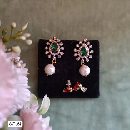 SST 164 | CHANGEABLE STONE EARRINGS | 925 STERLING SILVER EARRINGS