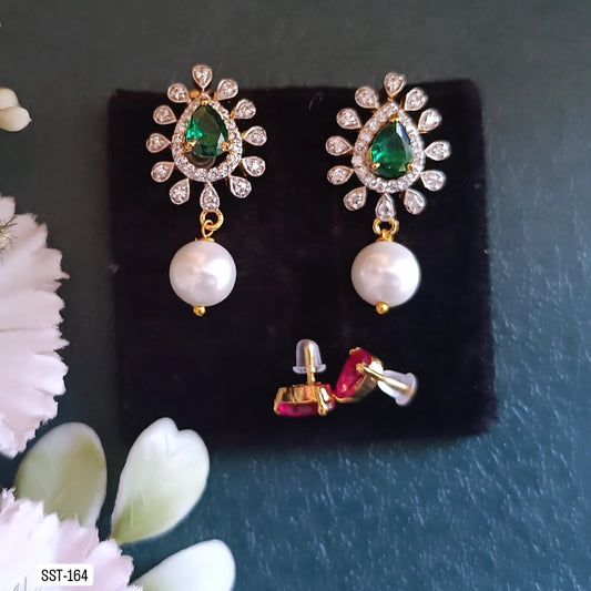 SST 164 | CHANGEABLE STONE EARRINGS | 925 STERLING SILVER EARRINGS