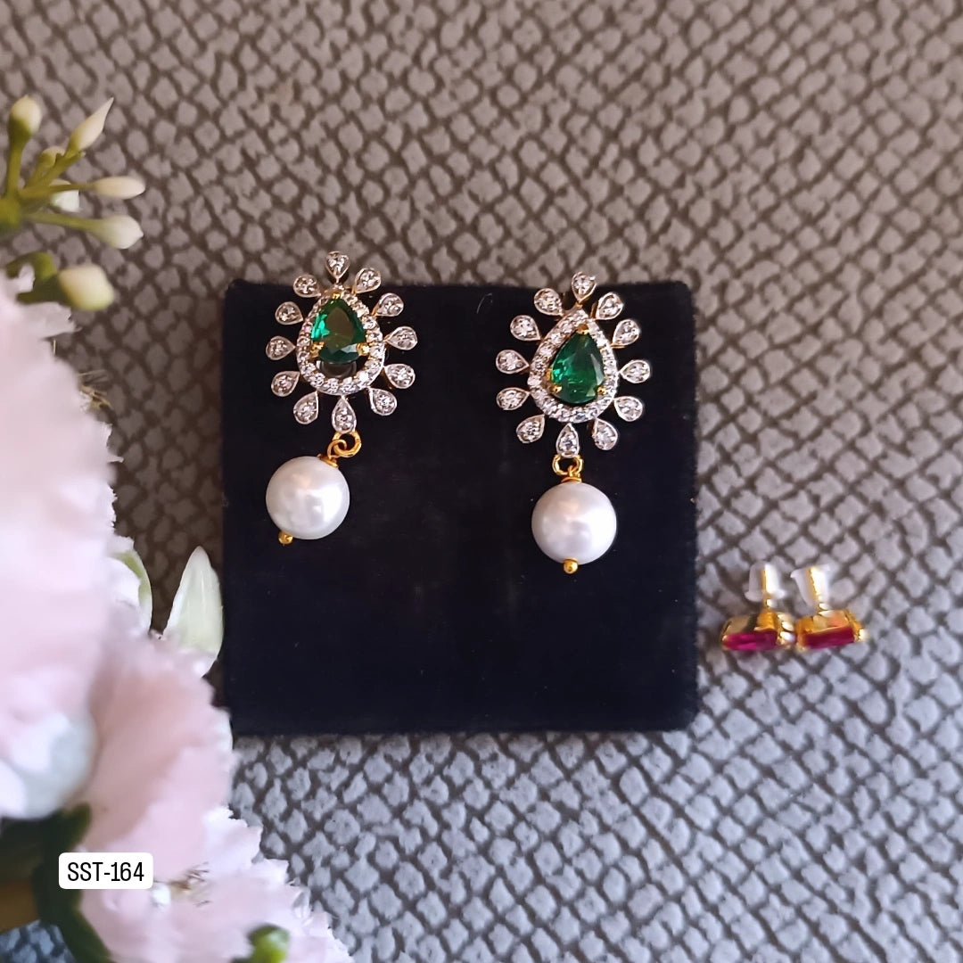 SST 164 | CHANGEABLE STONE EARRINGS | 925 STERLING SILVER EARRINGS