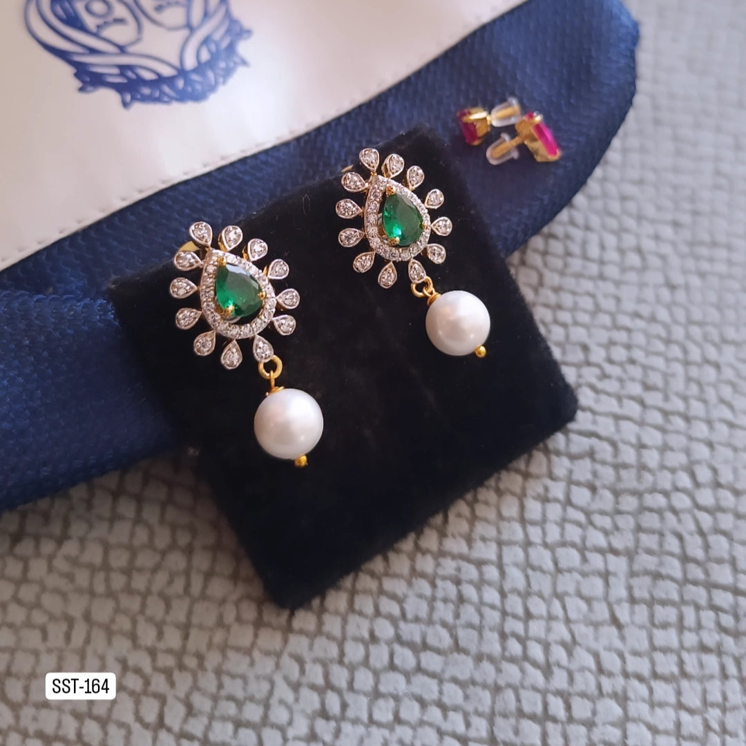 SST 164 | CHANGEABLE STONE EARRINGS | 925 STERLING SILVER EARRINGS