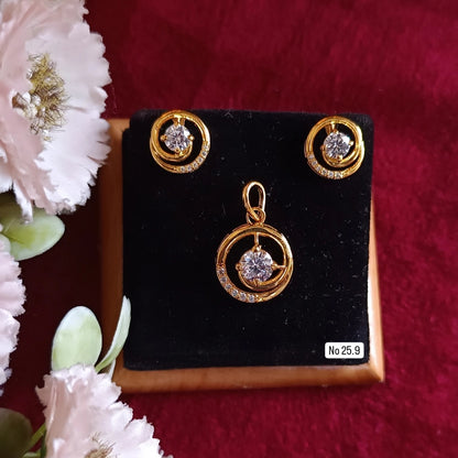 SST 279 | ELEGANT CIRCLE PENDANT AND EARRINGS SET