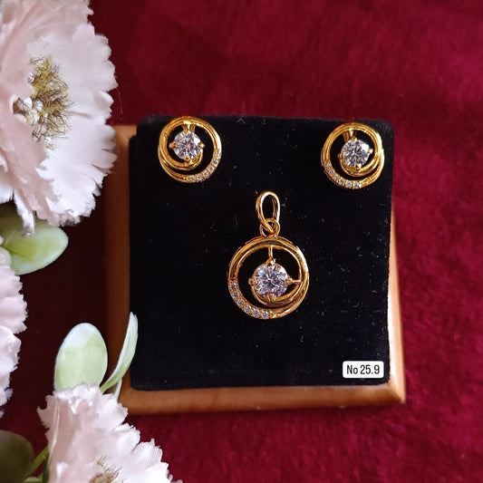 SST 279 | ELEGANT CIRCLE PENDANT AND EARRINGS SET