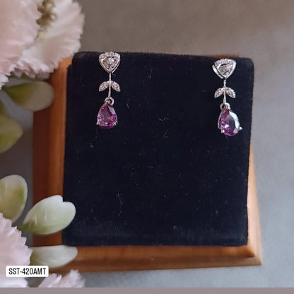 SST 420Amt | FLORAL AMETHYST DROP EARRINGS