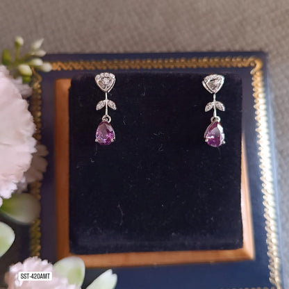 SST 420Amt | FLORAL AMETHYST DROP EARRINGS