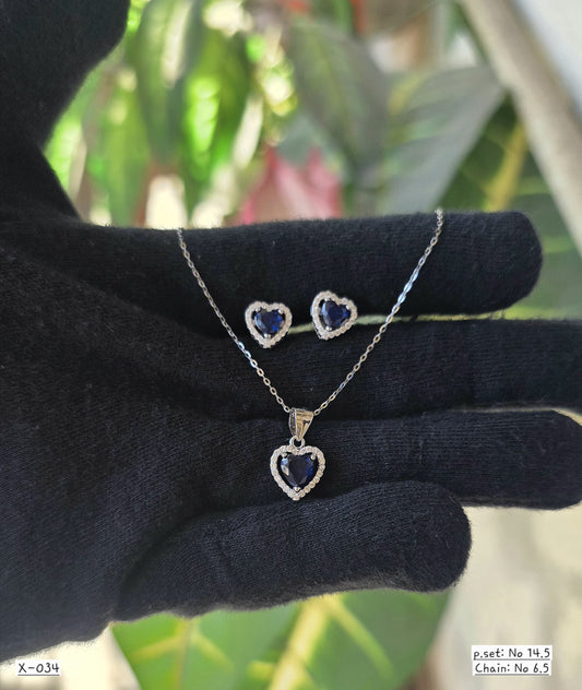 X 034 | PENDENT AND EARRING SET WITH CHAIN