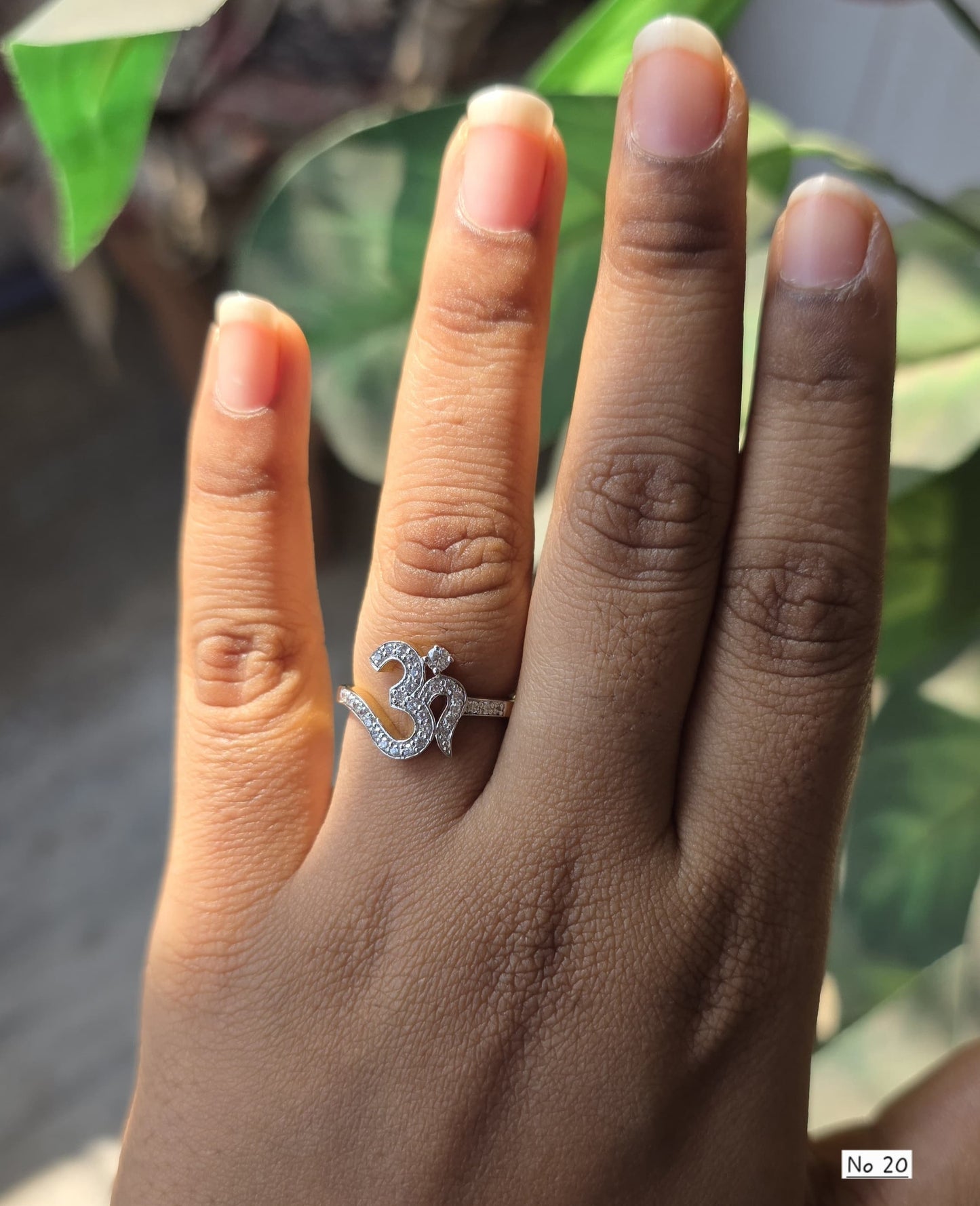 SST 485 | ELEGANT DIAMOND STUDDED OM RING