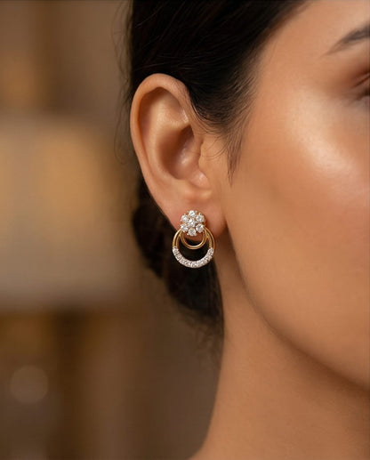 SST 589 | DIAMOND FLORAL CLUSTER EARRINGS