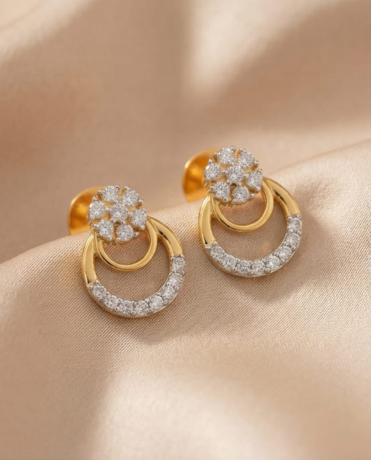 SST 589 | DIAMOND FLORAL CLUSTER EARRINGS