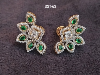 SST 063 | EMERALD FLORAL STARBURST EARRINGS