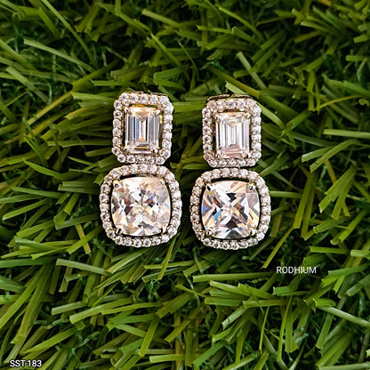 SST 183 | TWO-TIER CUSHION DIAMOND DROP EARRINGS