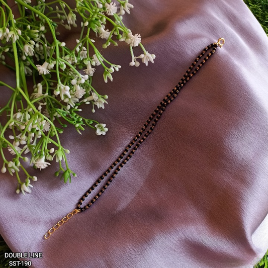SST 190 | DOUBLE LINE BLACK BEADS MANGALSUTRA BRACELET