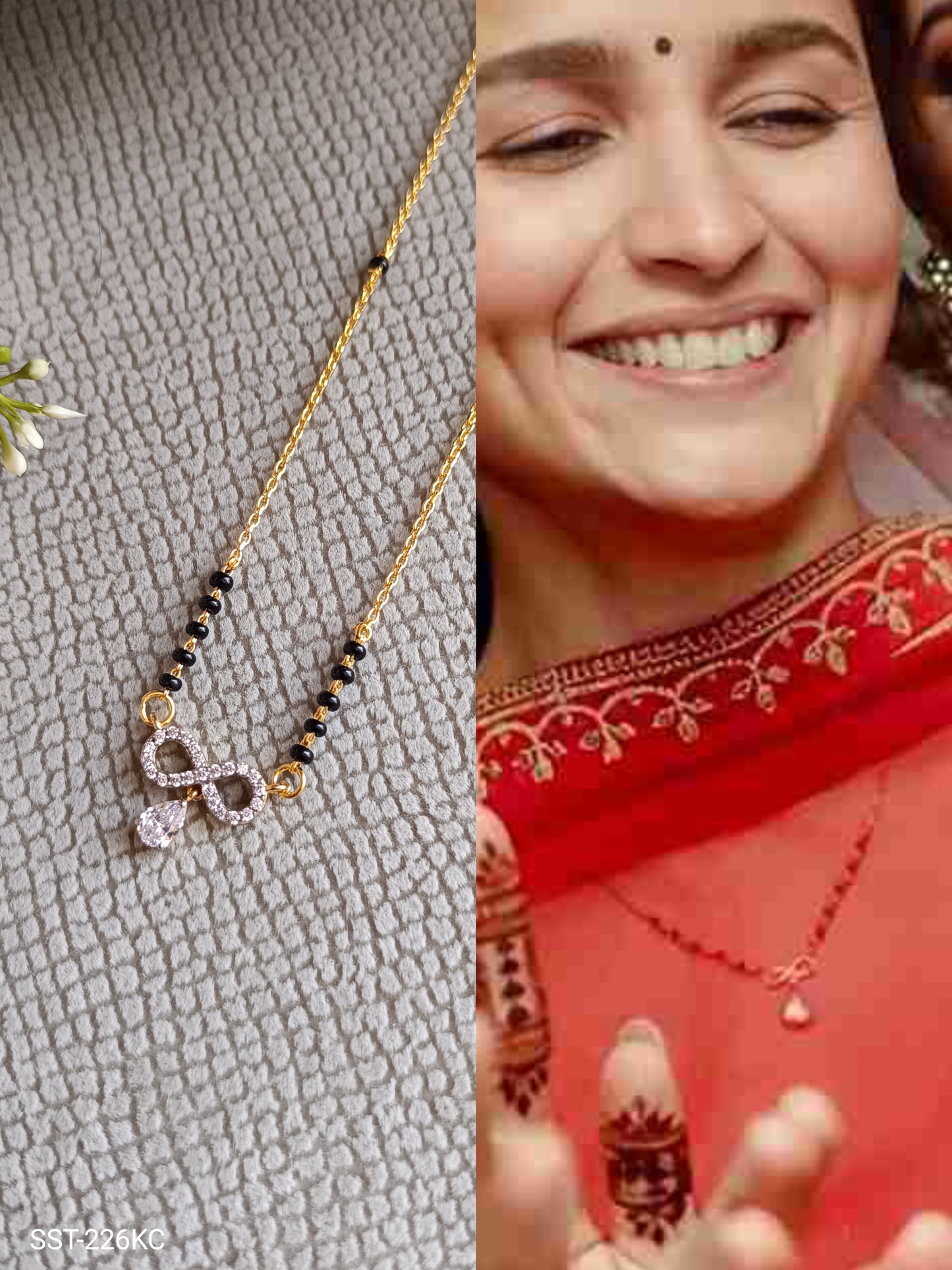 SST 226KC | INFINITY DIAMOND PENDANT MANGALSUTRA WITH KC CHAIN