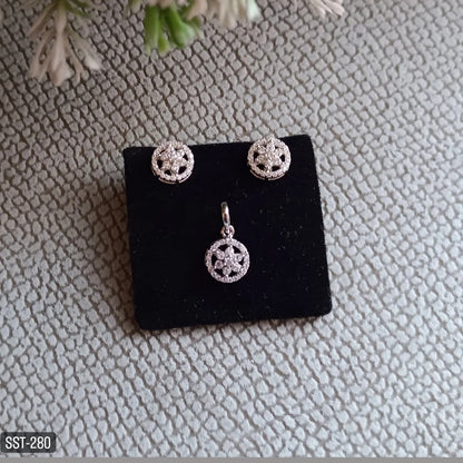 SST 280 | CHARMING CIRCLE PENDANT AND EARRINGS