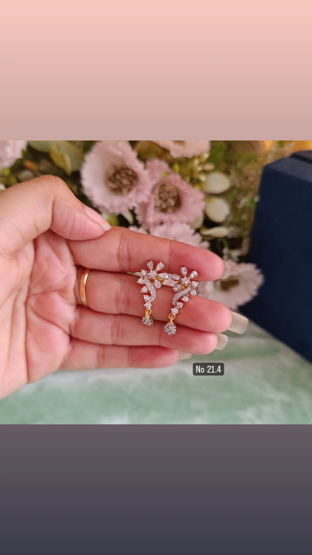 SST 176 | FLORAL DIAMOND DROP EARRINGS