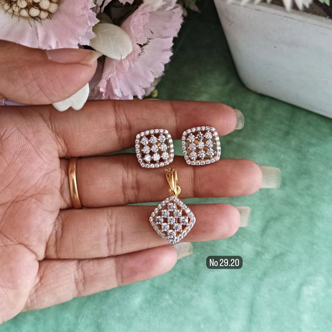 SST 276 | ELEGANT DIAMOND ACCENT PENDANT AND EARRINGS SET