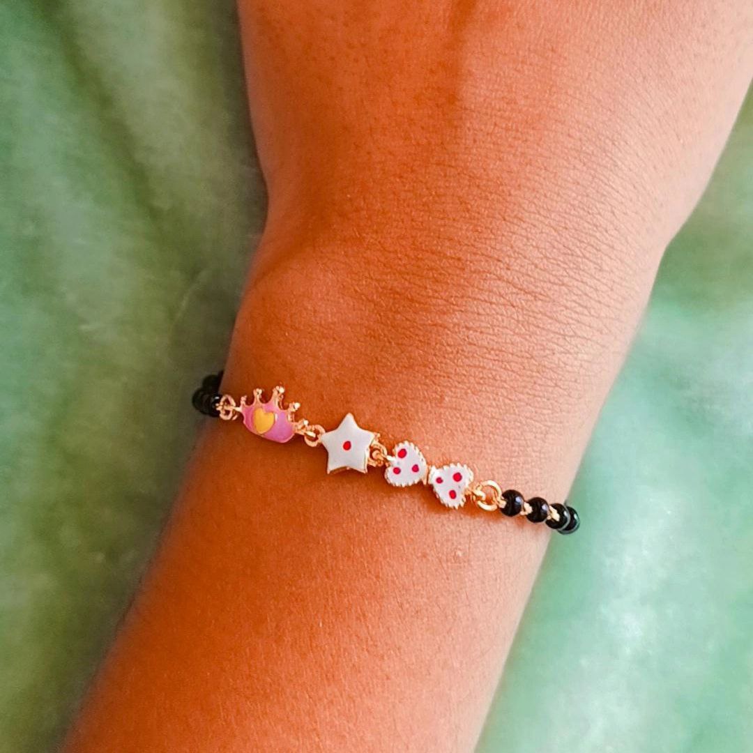 CROWN & BOW SILVER BABY NAZARIYA BRACELET