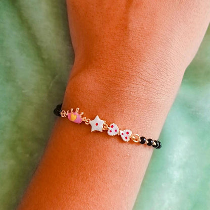 CROWN & BOW SILVER BABY NAZARIYA BRACELET