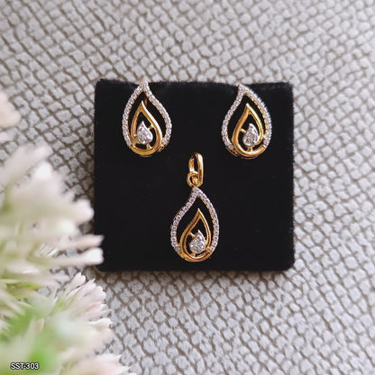 SST 303 | STUNNING DROPLET DESIGN PENDENT AND EARRINGS