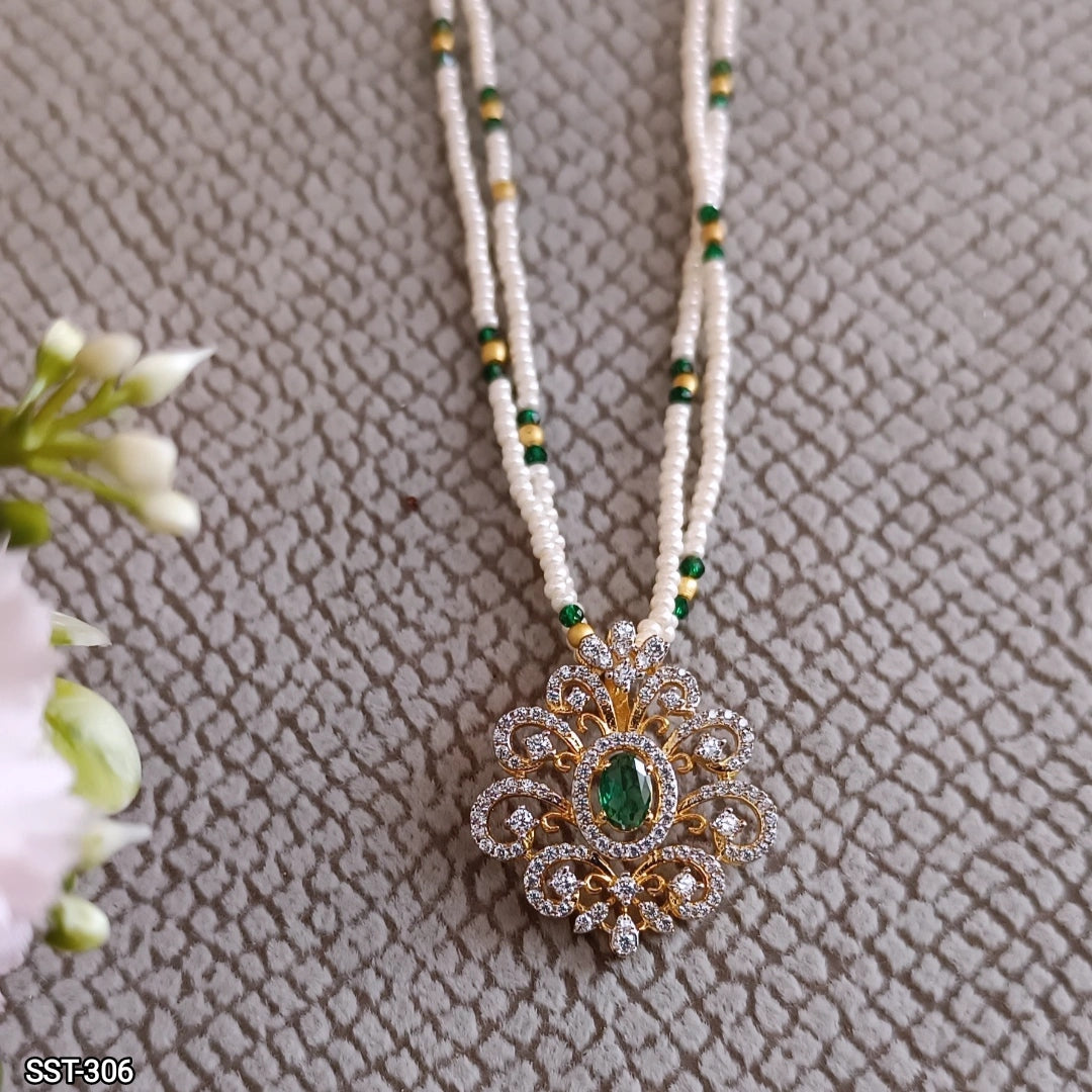 SST 306 |  REGAL PEARL AND EMERALD MANGALSUTRA