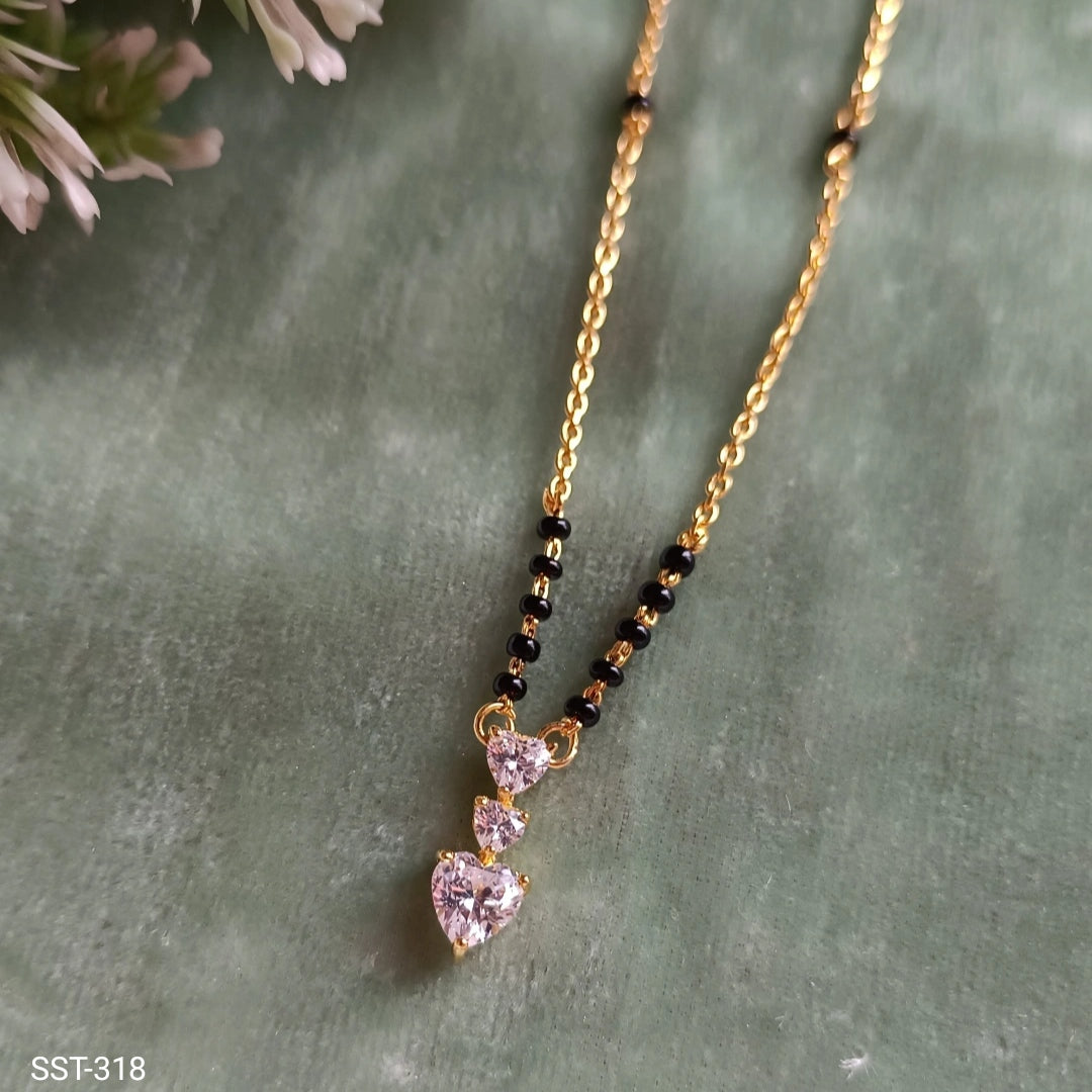 SST 318KC | HEART-SHAPED CRYSTAL MANGALSUTRA