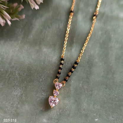 SST 318KC | HEART-SHAPED CRYSTAL MANGALSUTRA