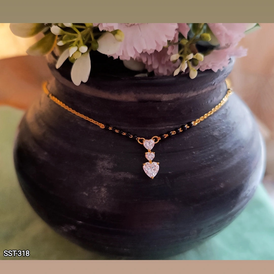 SST 318KC | HEART-SHAPED CRYSTAL MANGALSUTRA