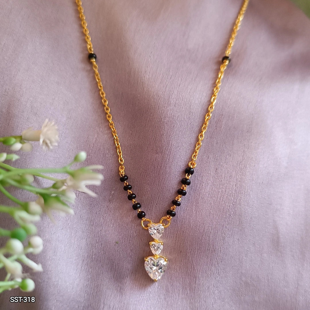 SST 318KC | HEART-SHAPED CRYSTAL MANGALSUTRA