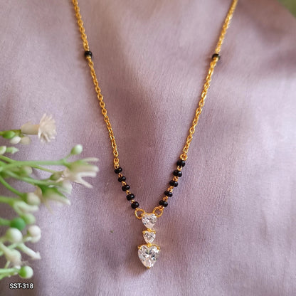 SST 318KC | HEART-SHAPED CRYSTAL MANGALSUTRA
