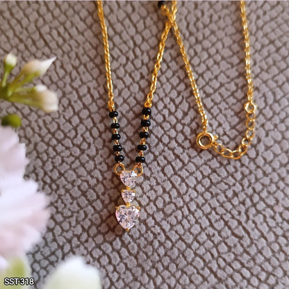SST 318KC | HEART-SHAPED CRYSTAL MANGALSUTRA