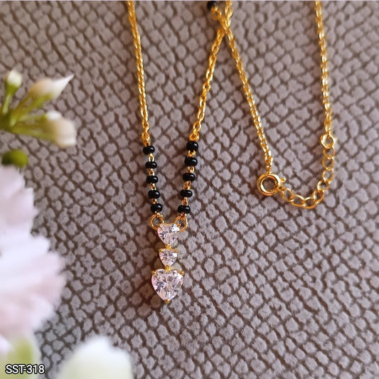 SST 318KC | HEART-SHAPED CRYSTAL MANGALSUTRA