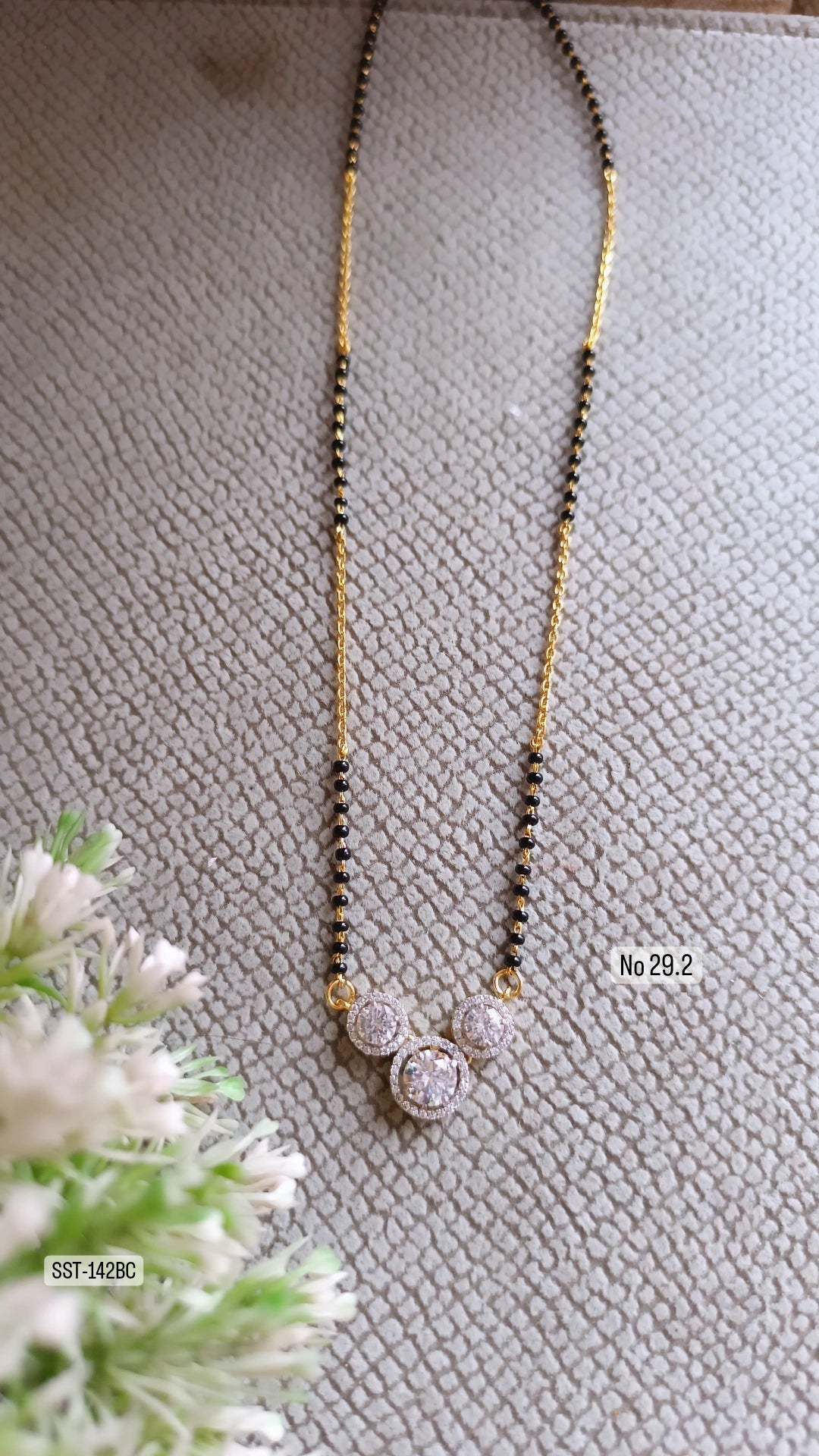 SST 142BC |TRIPLE ROUND HALO MANGALSUTRA