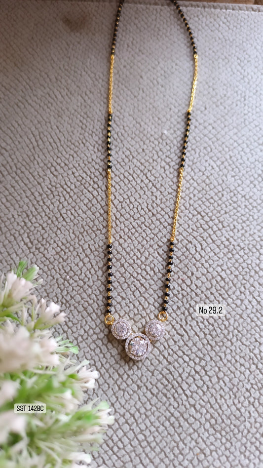 SST 142BC |TRIPLE ROUND HALO MANGALSUTRA