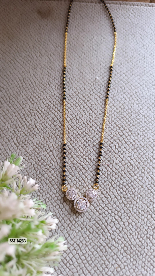 SST 142BC |TRIPLE ROUND HALO MANGALSUTRA